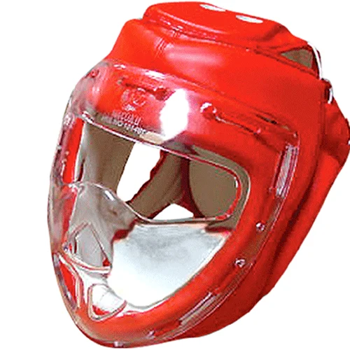 Head Gear with Clear Shield, Red