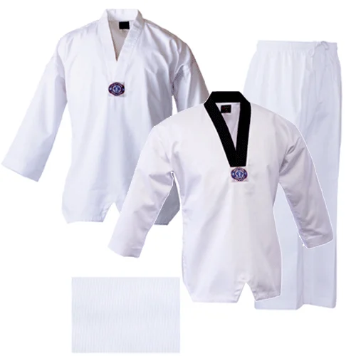 Ribbed V-Neck Tae Kwon Do Uniform Set